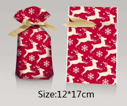 🎀Christmas Drawstring Gift Bags – Pack of 50 (Multiple Sizes & Prints) - Buy 2 and Save 10 %