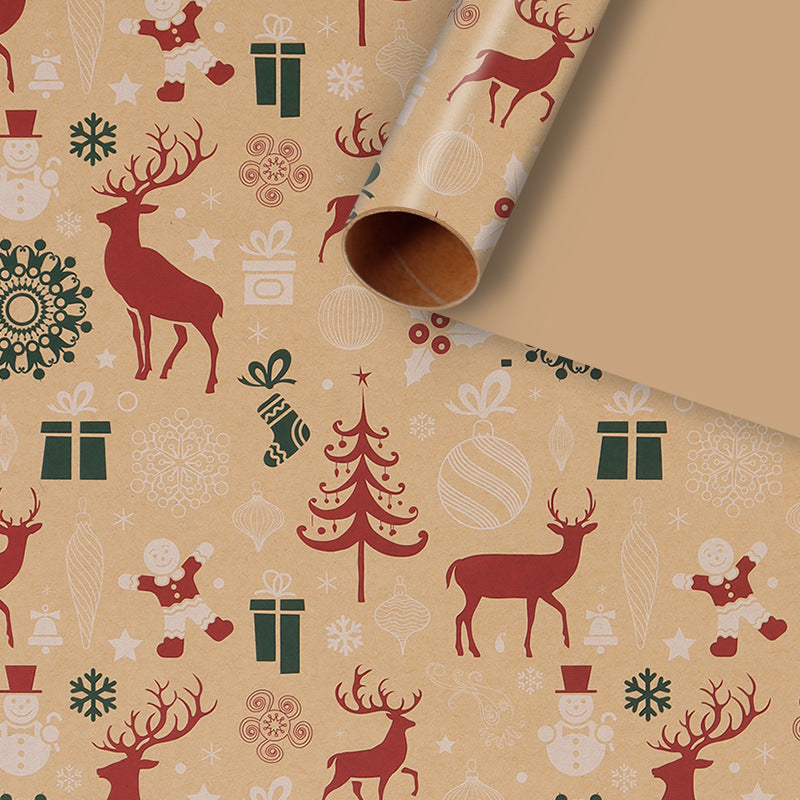 🎁 Christmas Wrap & Tag Kit - Kraft Paper + 50 Tags