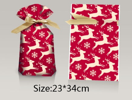 🎀Christmas Drawstring Gift Bags – Pack of 50 (Multiple Sizes & Prints) - Buy 2 and Save 10 %