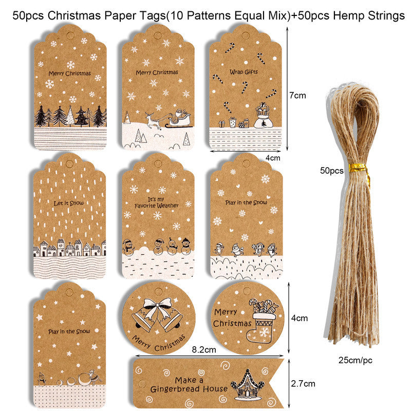 🎁 Christmas Wrap & Tag Kit - Kraft Paper + 50 Tags