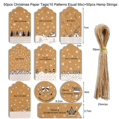 🎁 Christmas Wrap & Tag Kit - Kraft Paper + 50 Tags