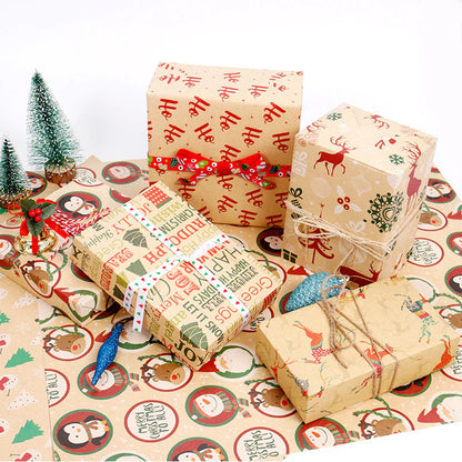 🎁 Christmas Wrap & Tag Kit - Kraft Paper + 50 Tags