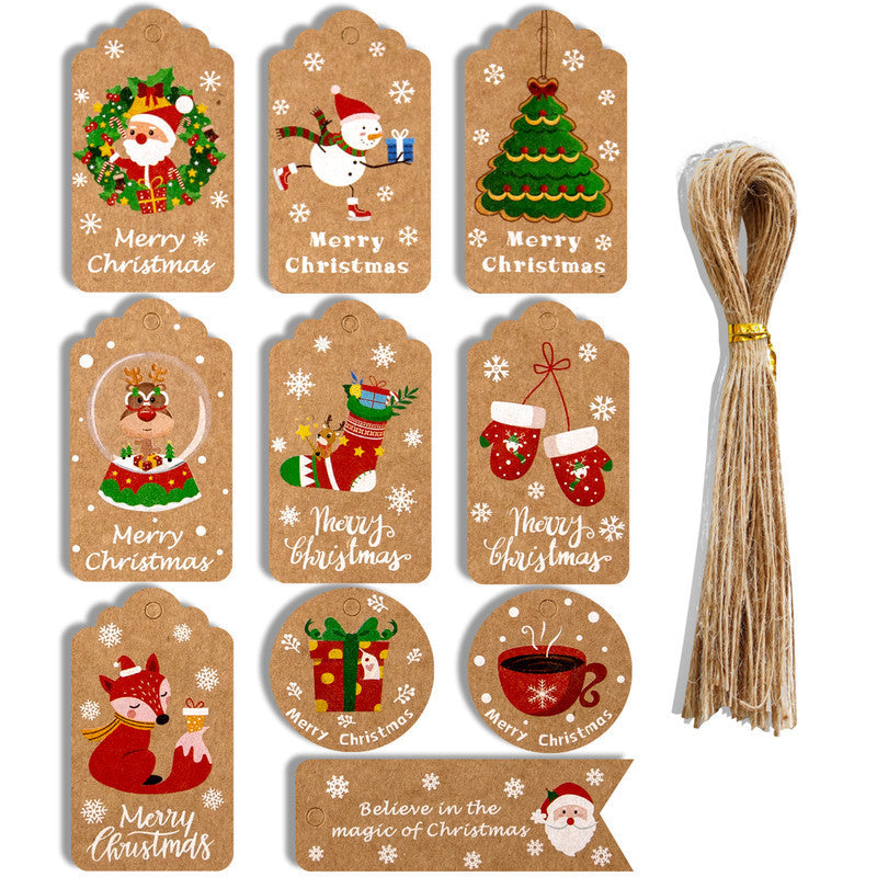 🎁 Christmas Wrap & Tag Kit - Kraft Paper + 50 Tags