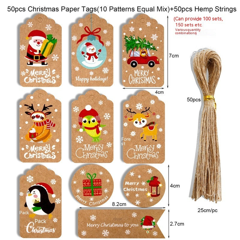 🎁 Christmas Wrap & Tag Kit - Kraft Paper + 50 Tags