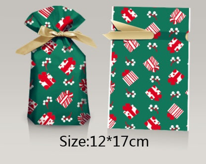 🎀Christmas Drawstring Gift Bags – Pack of 50 (Multiple Sizes & Prints) - Buy 2 and Save 10 %