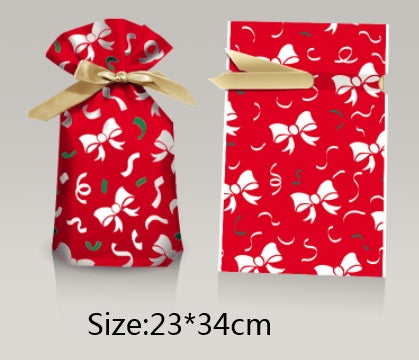 🎀Christmas Drawstring Gift Bags – Pack of 50 (Multiple Sizes & Prints) - Buy 2 and Save 10 %