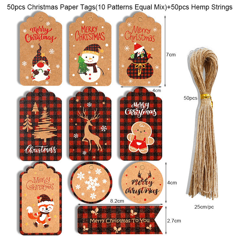 🎁 Christmas Wrap & Tag Kit - Kraft Paper + 50 Tags