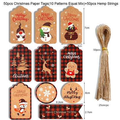 🎁 Christmas Wrap & Tag Kit - Kraft Paper + 50 Tags