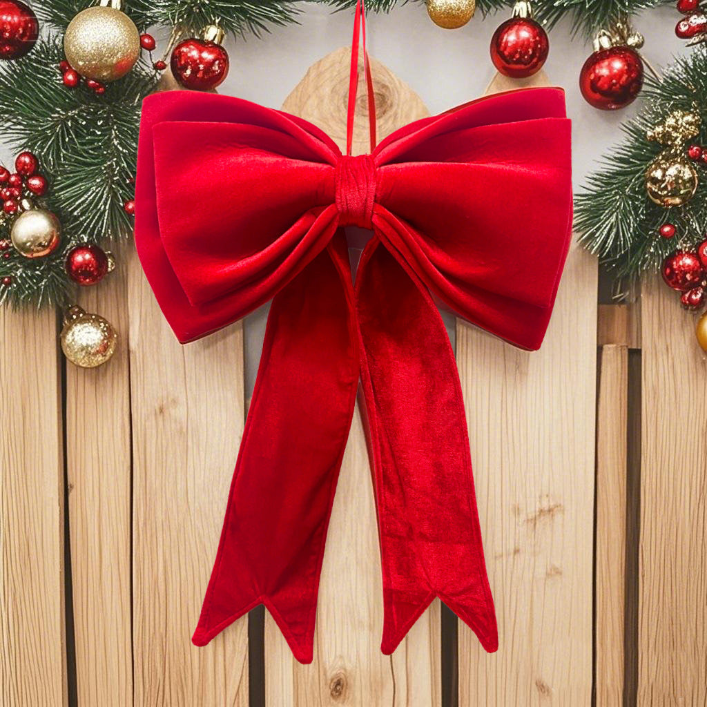 🎀 Plus-Size Velvet Tree Bow (63×48 cm) - Red - 2 for $40