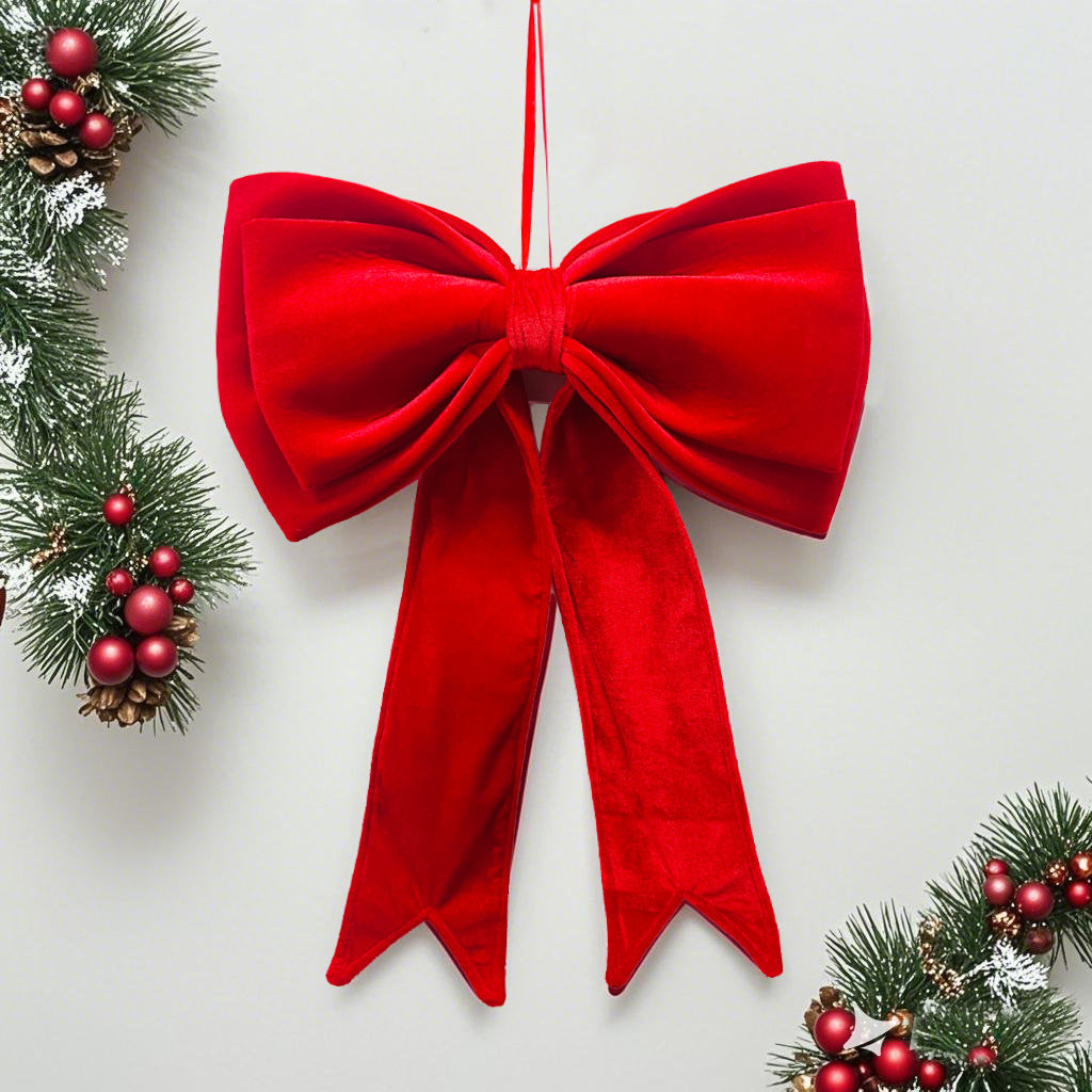 🎀 Plus-Size Velvet Tree Bow (63×48 cm) - Red - 2 for $40
