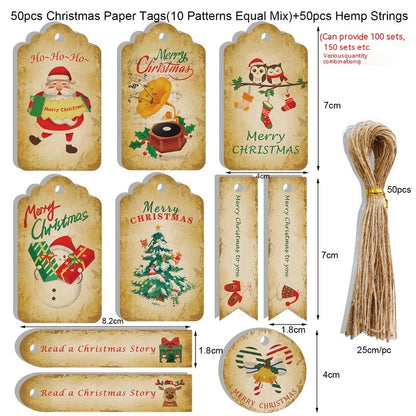 🎁 Christmas Wrap & Tag Kit - Kraft Paper + 50 Tags