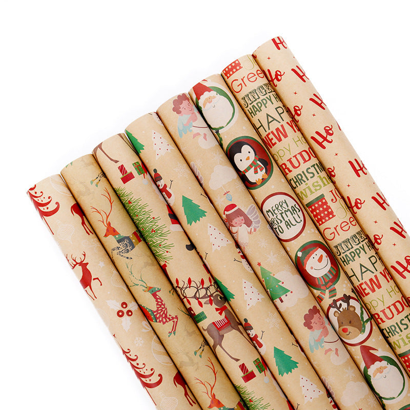 🎁 Christmas Wrap & Tag Kit - Kraft Paper + 50 Tags