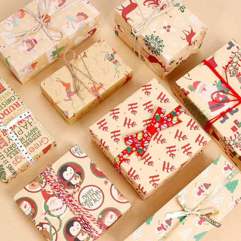 🎁 Christmas Wrap & Tag Kit - Kraft Paper + 50 Tags