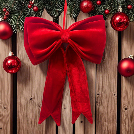 🎀 Plus-Size Velvet Tree Bow (63×48 cm) - Red - 2 for $40