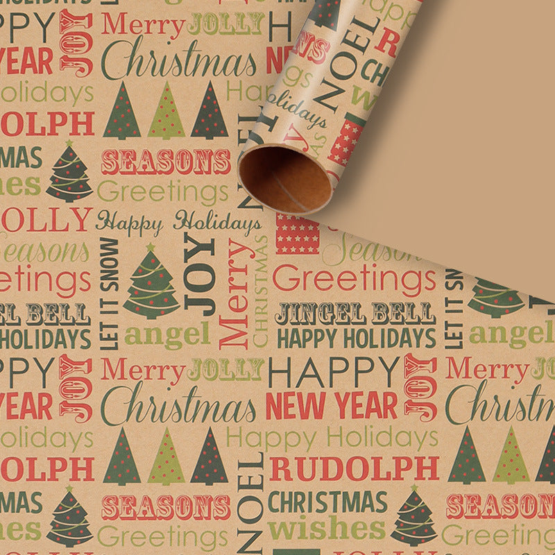 🎁 Christmas Wrap & Tag Kit - Kraft Paper + 50 Tags