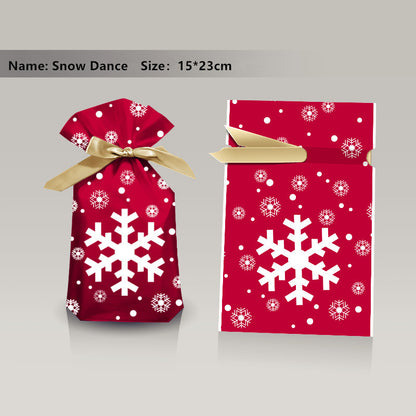 🎀Christmas Drawstring Gift Bags – Pack of 50 (Multiple Sizes & Prints) - Buy 2 and Save 10 %