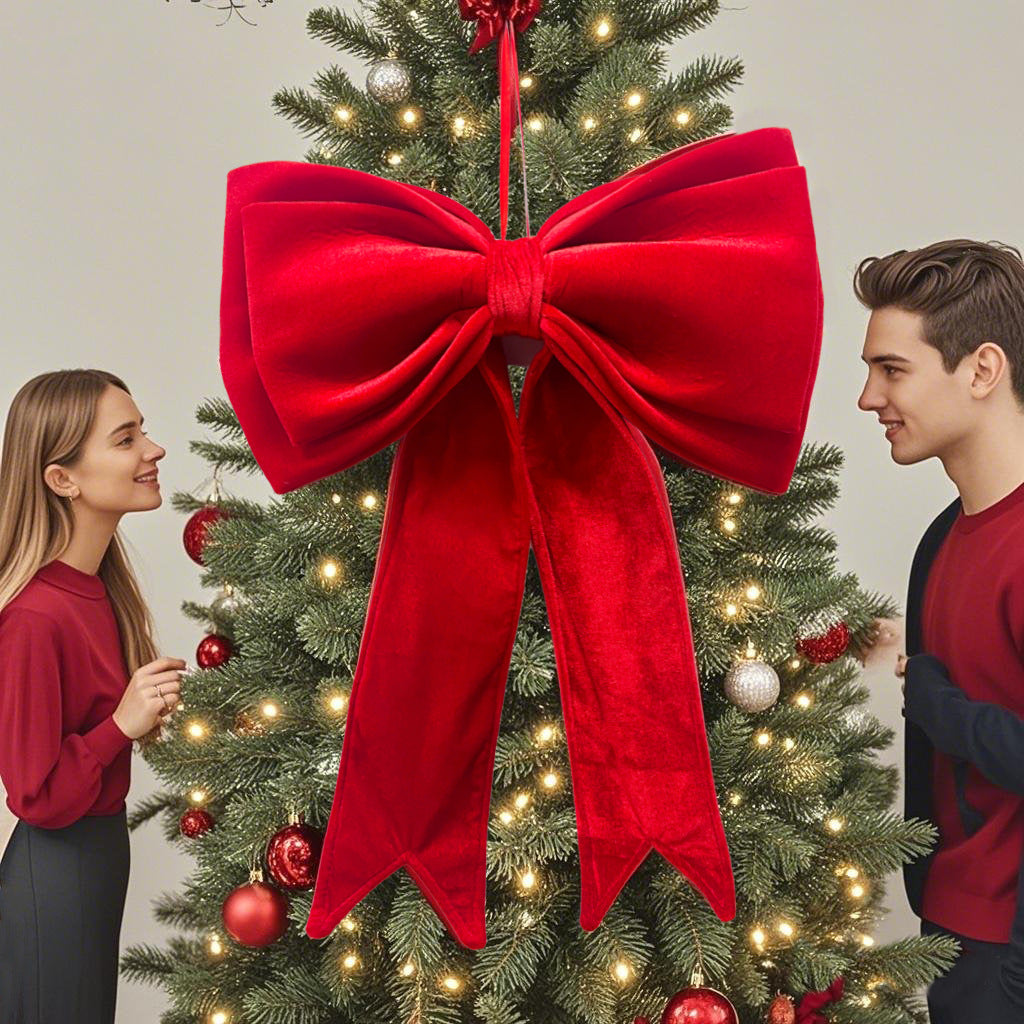 🎀 Plus-Size Velvet Tree Bow (63×48 cm) - Red - 2 for $40