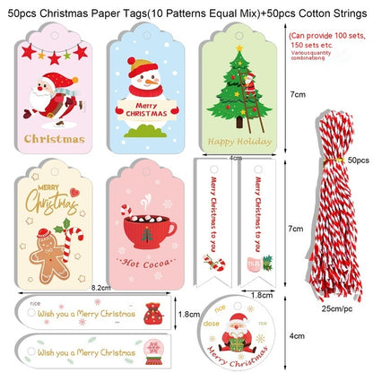 🎁 Christmas Wrap & Tag Kit - Kraft Paper + 50 Tags
