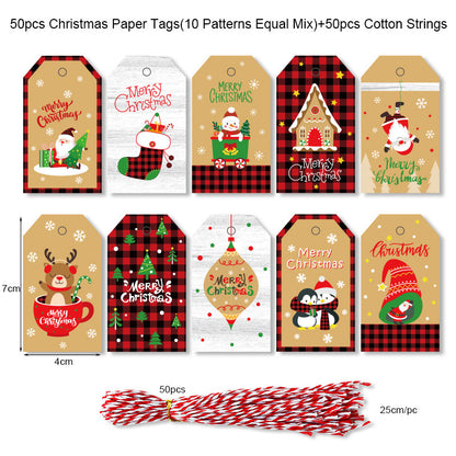 🎁 Christmas Wrap & Tag Kit - Kraft Paper + 50 Tags