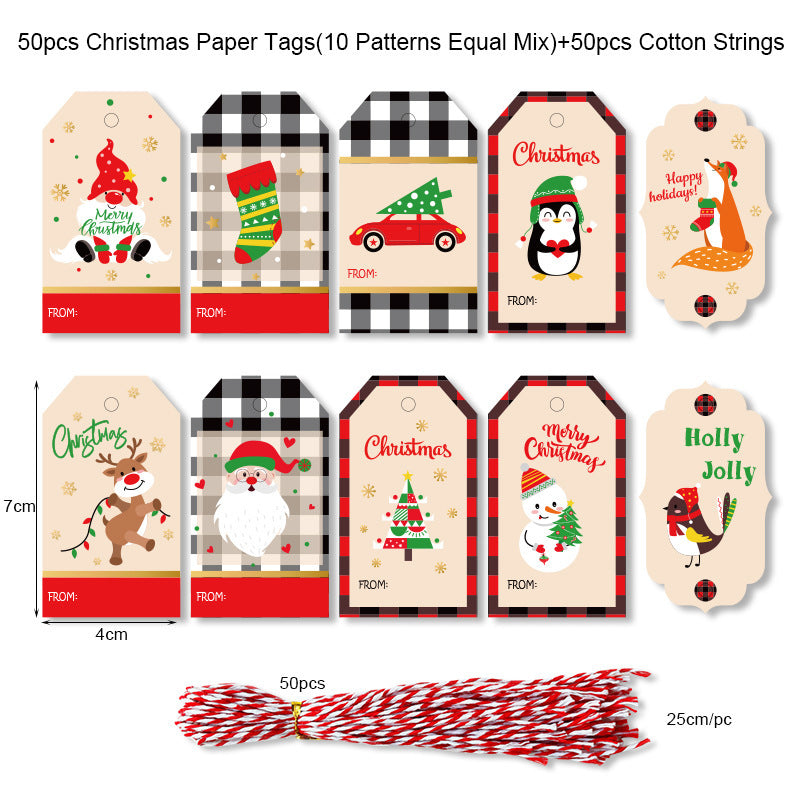 🎁 Christmas Wrap & Tag Kit - Kraft Paper + 50 Tags
