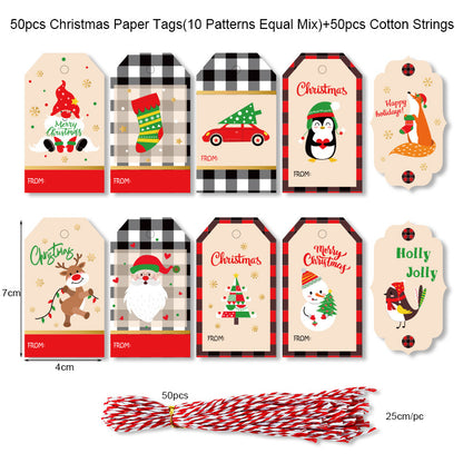 🎁 Christmas Wrap & Tag Kit - Kraft Paper + 50 Tags