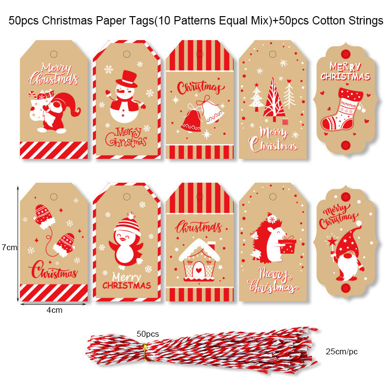 🎁 Christmas Wrap & Tag Kit - Kraft Paper + 50 Tags