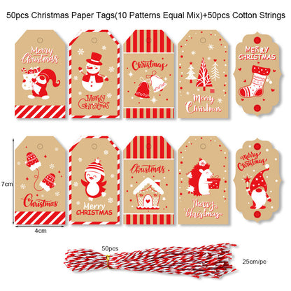 🎁 Christmas Wrap & Tag Kit - Kraft Paper + 50 Tags