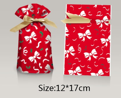 🎀Christmas Drawstring Gift Bags – Pack of 50 (Multiple Sizes & Prints) - Buy 2 and Save 10 %